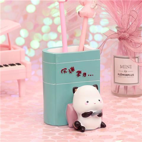 新款圖筆筒桌面裝飾品筆插樹(shù)脂工藝品擺件學(xué)生禮品生日禮物